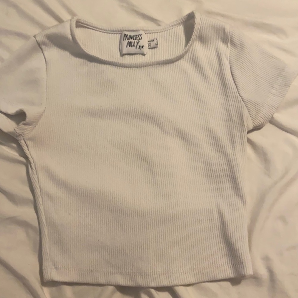 princess polly size 0 basic white baby tee